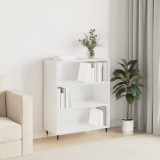 VidaXL Bibliotecă, alb extralucios, 69,5x32,5x90 cm, lemn prelucrat 828342