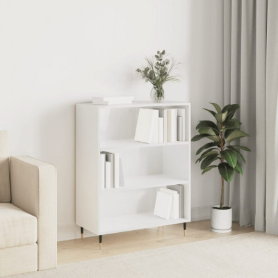 vidaXL Bibliotecă, alb extralucios, 69,5x32,5x90 cm, lemn prelucrat 828342 foto
