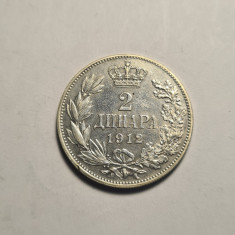 Serbia 2 Dinara 1912 Piesa Frumoasa