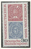 Germania 1968 Mi 569 MNH - 100 de ani de timbre, Nestampilat