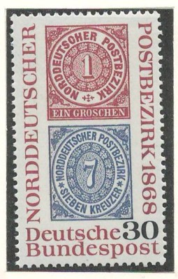 Germania 1968 Mi 569 MNH - 100 de ani de timbre foto