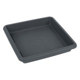 Farfurie Ghiveci Flori, Model Patrata, Plastic, Culoare Antracit, Dimensiuni 22x22x2cm, Oem