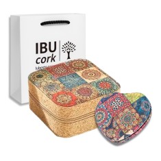 Set cadou cutie organizatoare bijuterii si oglinda din pluta