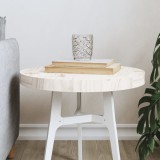 Blat masa rotund vidaXL, lemn masiv pin, 40cm, alb - universal, blat inlocuire, blat DIY
