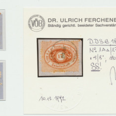 DDSG 1866 17 Kr pe fragment de plic cu stampila rara si atest dr Ferchenbauer