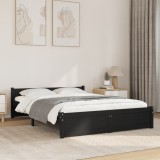 Gossi cadru de pat dublu, negru, 135x190 cm, lemn masiv