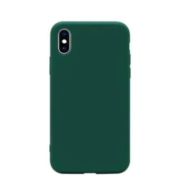 Husa silicon soft-touch compatibila cu Apple IPhone X / Xs, Dark Green foto