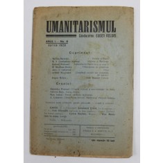 UMANITARISMUL , REVISTA , ANUL I , NR. 8 , APRILIE , 1929 , PREZINTA PETE SI URME DE UZURA