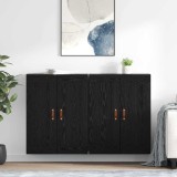 vidaXL Cabinet suspendat 2 pcs Stejar Negru 69,5 x 34 x 90 cm 3415590