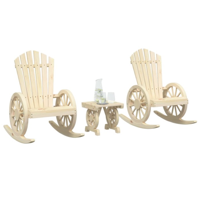 Gossi set mobilier de gradina, 3 piese, lemn masiv de brad