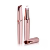 Trimmer facial, flippy, pentru sprancene, incarcare usb, 1.5 x 13 cm, din abs, roz auriu