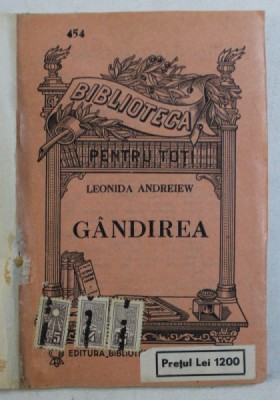 GANDIREA de LEONIDA ANDREIEW *BIBLIOTECA PENTRU TOTI , SERIE VECHE foto