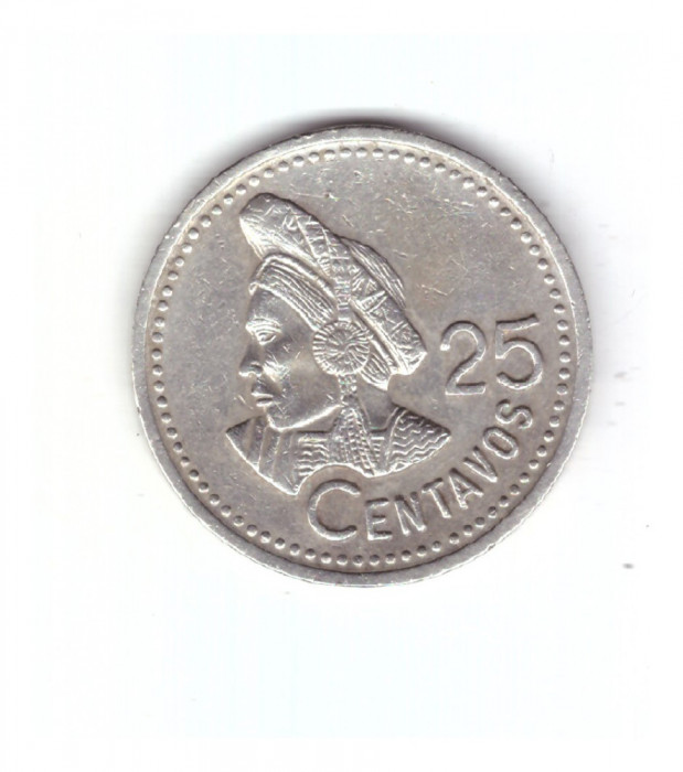 Moneda Guatemala 25 centavos 1997, stare buna, curata