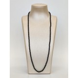 Colier Paolo Agat Negru Fațetat, Argint 925 placat rodiu, Unisex, 44-48cm, Made in Italy