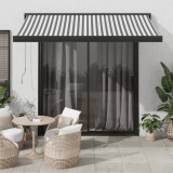 Copertina Retractabila vidaXL, 3.5x2.5m, Antracit/Alb, Aluminiu, Protectie UV, Montaj Perete, Terasa/Gradina