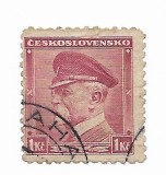 Cehoslovacia - Personalitati, 1936 - 1 Kc, obiliterat