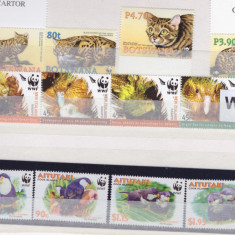 WWF-1-Lot de 4 serii WWF-Botswana+Noua Zeelanda+Aitutaki,MNH