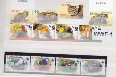 WWF-1-Lot de 4 serii WWF-Botswana+Noua Zeelanda+Aitutaki,MNH foto