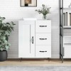 Gossi servanta, alb extralucios, 69,5x34x90 cm, lemn compozit