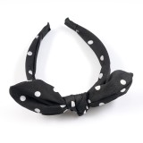 Bentita neagra cu buline albe si nod decorativ