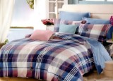 Cumpara ieftin Lenjerie de pat matrimonial cu husa elastic pat si fata perna dreptunghiulara, Oxford, bumbac mercerizat, multicolor