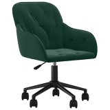 Cumpara ieftin Scaun de birou pivotant, verde inchis, catifea