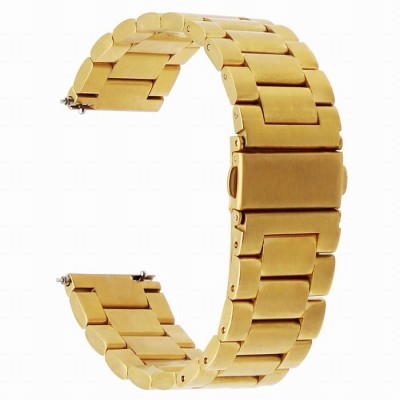 Curea metalica compatibila Fossil Q Grant, telescoape Quick Release, 22mm, Gold foto
