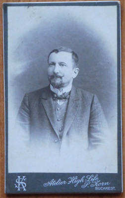 Foto pe carton gros ; Bucuresti , 1909 , cu autograf foto