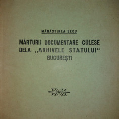 DIONISIE I. UDISTEANU - MAN. SECU - MARTURII... ARHIVELE STATULUI BUC. {1941}