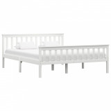 Cadru de pat, alb, 160 x 200 cm, lemn masiv de pin GartenMobel Dekor, vidaXL