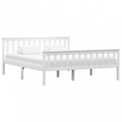 Cadru de pat, alb, 160 x 200 cm, lemn masiv de pin GartenMobel Dekor foto