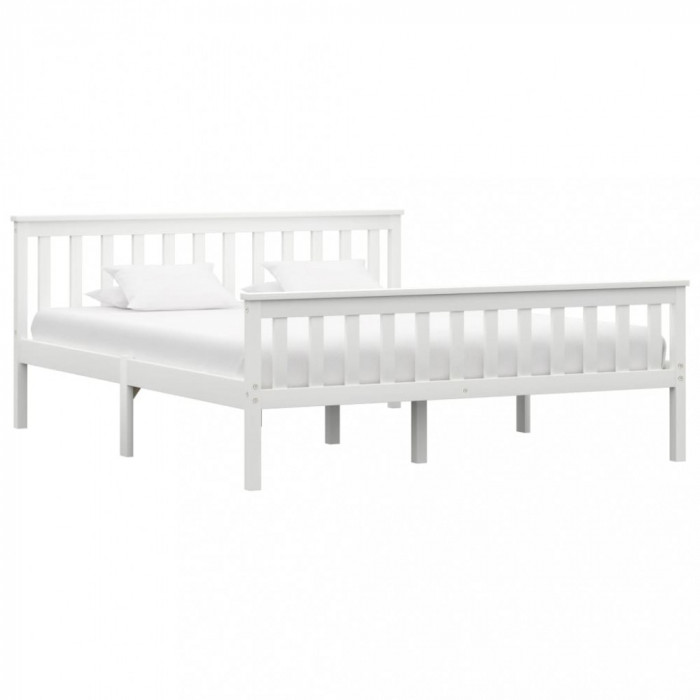 Cadru de pat, alb, 160 x 200 cm, lemn masiv de pin GartenMobel Dekor