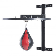 HOMCOM Platformă Antrenament Box cu Speed Ball Φ21 cm, Punchball Reglabil pentru Box, Fitness, 43x97x109cm, Gri și Negru | Aosom Romania