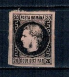 1867 - Carol I cu favoriti, 20 parale nestampilat