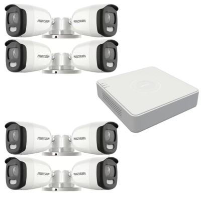 Sistem de supraveghere 8 camere Hikvision ColorVU 5MP, 2.8mm, lumina alba 20m, DVR 8 canale SafetyGuard Surveillance foto