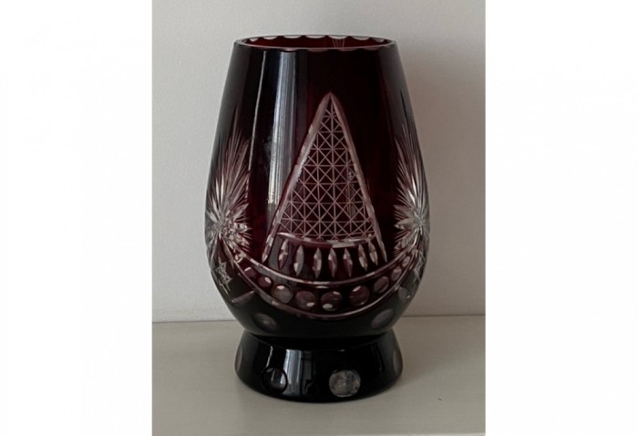Vaza Cristal Bohemia Rosu Bordeaux