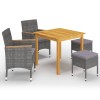 VidaXL Set mobilier de grădină, 5 piese, gri 3067688