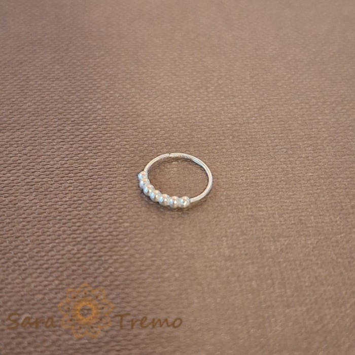 Piercing pentru nas din argint 925, model bilute - diametru 1 cm