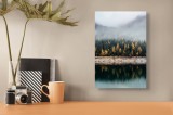Tablou Canvas Reflexii de toamnă &icirc;n ceață misterioasă, 26 x 39 cm, CMCLASS