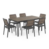 Porto Nova 200 6+1 set de mobilier de grădină nuc-grafit