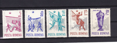 ROMANIA 1963 LP 569 CAMPIONATELE EUROPENE DE VOLEI SERIE MNH foto