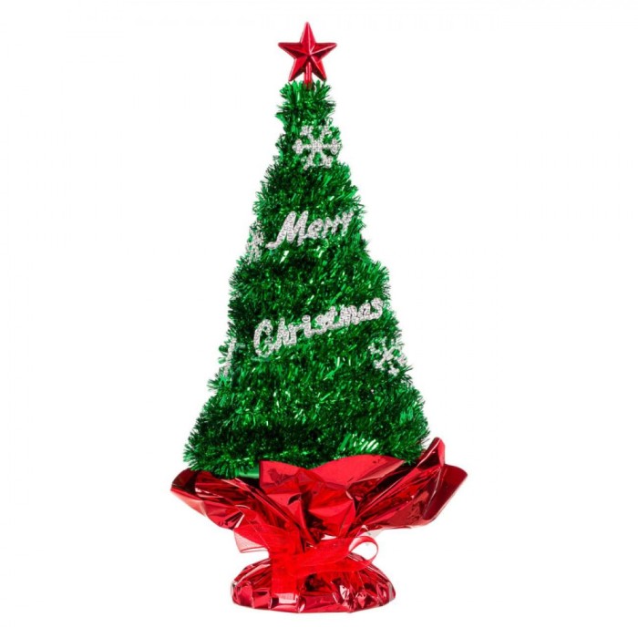 Brad Decorativ eMAG, Verde, Tinsel, &Icirc;nălțime 26cm
