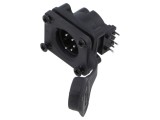 Conector XLR 5 pini unghiular IP65 AMPHENOL AXS5MP1H soclu tată 7,5A 133V