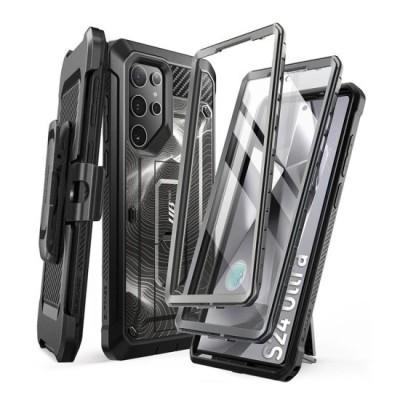 Husa pentru Samsung Galaxy S24 Ultra - Supcase Unicorn Beetle Pro - Black Ripple foto