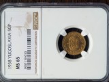 MONEDA YUGOSLAVIA - 50 PARA 1938, GRADATA NGC - MS65, Europa
