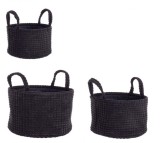 Cumpara ieftin Set 3 cosuri textil negru 24x14 cm, 27x16 cm, 30x18 cm