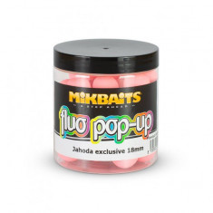 Mikbaits Fluo Pop-up Boilies Căpșuni Exclusive 250ml 18mm