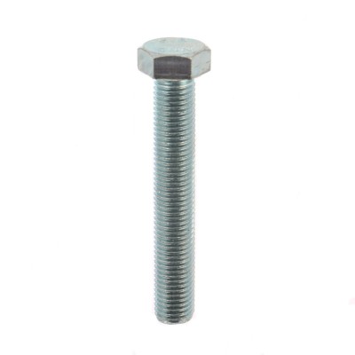 Surub cu cap hexagonal, filetat complet, otel, zincat alb, DIN933-8.8, M16 x 100 mm foto