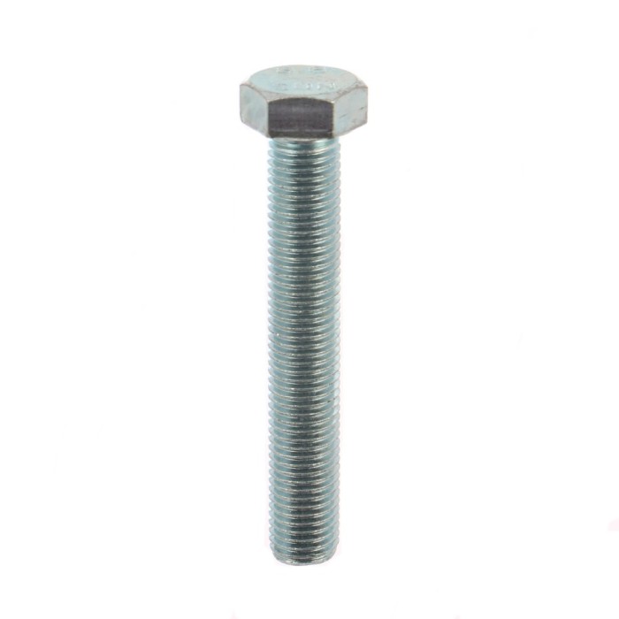 Surub cu cap hexagonal, filetat complet, otel, zincat alb, DIN933-8.8, M16 x 100 mm
