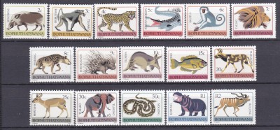DB1 Fauna Africana 1977 Bophutatswana 16 v. MNH lipseste 1 c. foto